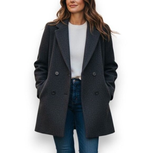 Madewell Hollis Wool-Blend Double-Breasted Coat - Picture 15 of 15